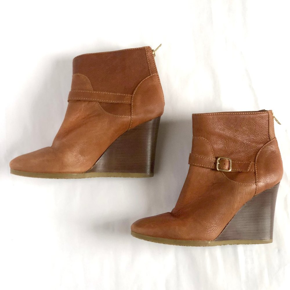 J.Crew Leather Wedge Ankle Boot